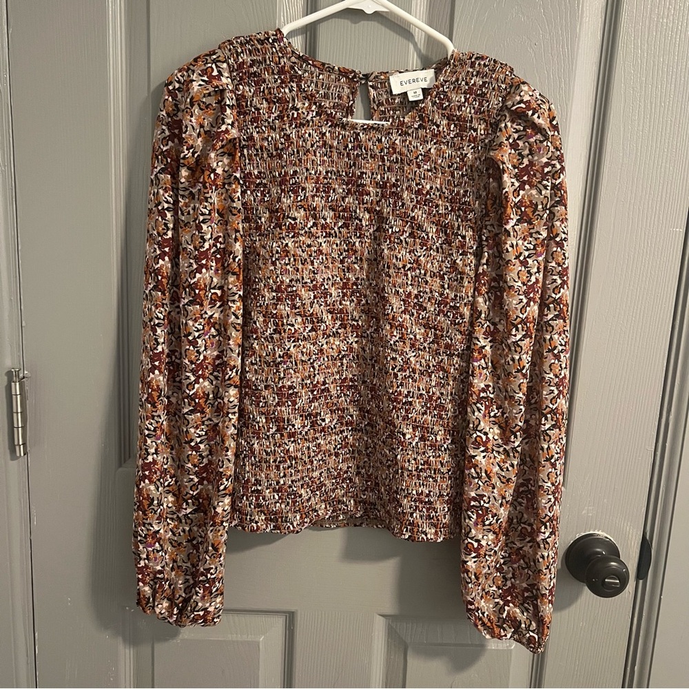 Evereve Women's Floral Smocked Top - Multicolor - Picture 5 of 5